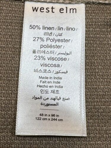 West Elm Cortlandt Linen Blend Basketweave Curtain Panel 48” x 96" Color: Clay - Picture 2 of 4