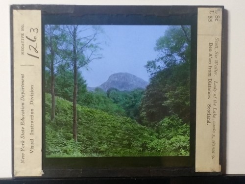 Ben A'am from Distance, Scotland, Lady of the Lake, Magic Lantern Glass Slide - Afbeelding 3 van 8