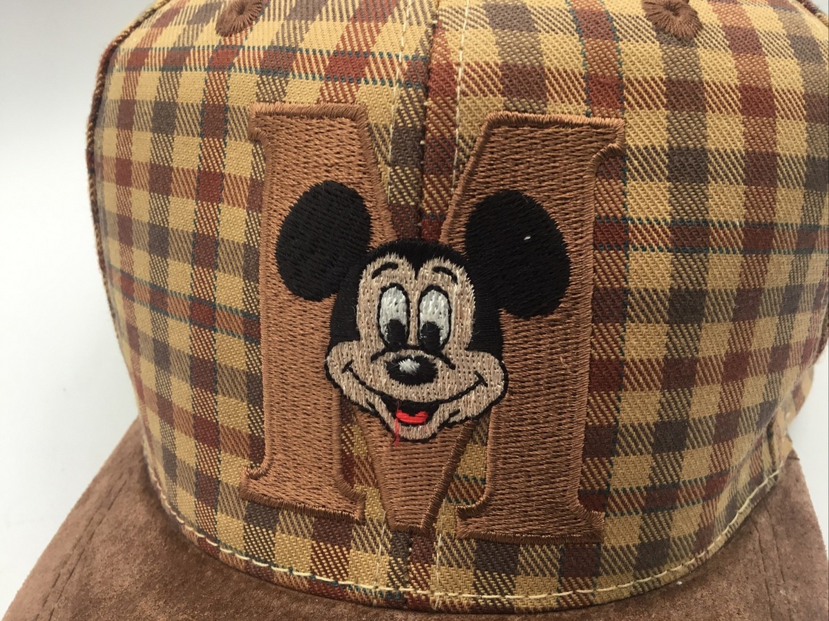 Disney Mickey Mouse Hat Plaid Ball Cap Brown Disneyland | eBay display picture 3