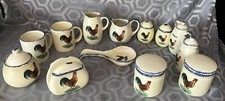 18 pcs Rooster /Chicken Kitchen set Mugs, Creamer,Napkin Holder , Oil/Vinegar 