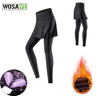 WOSAWE Damen Radrock Hose Damen Winter Thermo Gepolsterte Leggings Strumpfhose