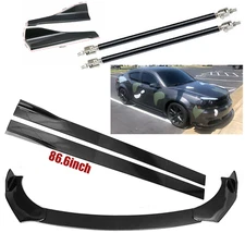 Front Bumper Spoiler Body Kit+Side Skirt+Rear For Dodge Avenger Carbon Fiber