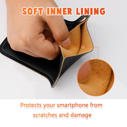 Men Vertical PU Leather Pouch with Waist Belt Loop Cell Phone Holster Wallet Bag - Picture 16 of 42