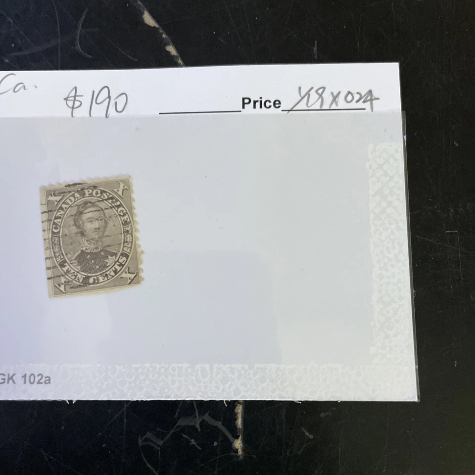 Estampilla de Canadá Scott #17b diez centavos gato $140 Foto 3 de 4