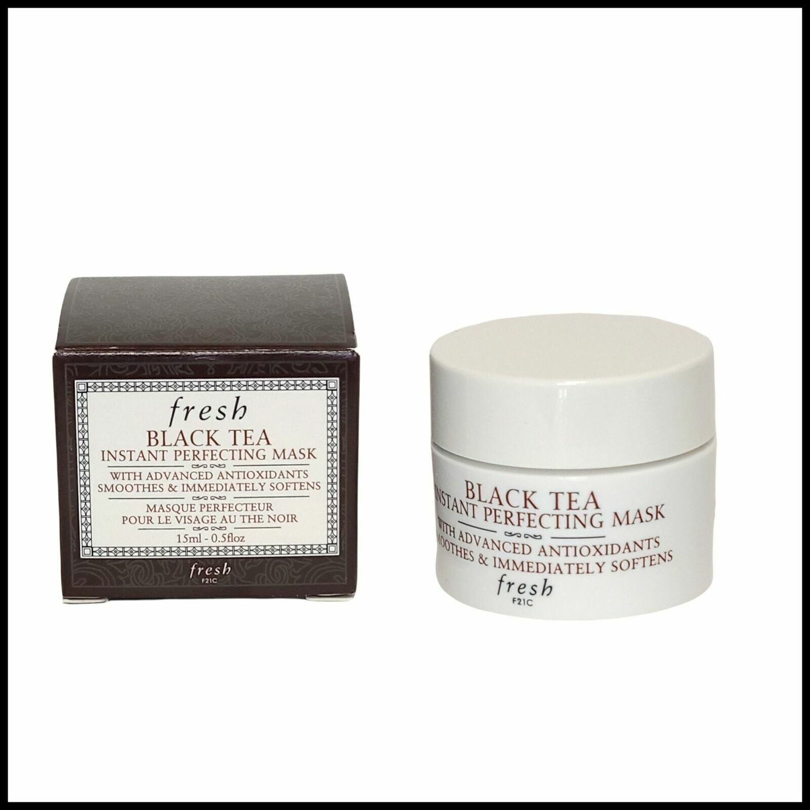 Быстрорастворимая улучшающая маска для лица из свежего черного чая 05 унции Дорожный размер Новая в коробке Гладкая 2190₽
