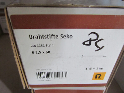Paket Nägel Drahtstifte Seko 2,5x60mm DIN 1151  1Kg   /  Aktion H2Reg1Nr84
