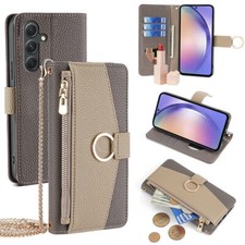Funda billetera de cuero con cremallera para teléfono Redmi Note 11 10 9 A5 14C 15C A5 A3 K90 K40