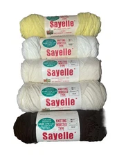 VTG Sayelle Kmart Knitting Worsted Acrylic Yarn Lot Of 5 Mixed Colors 4oz
