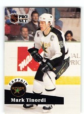 1991-92 Pro Set Mark Tinordi North Stars Captain Hockey Card