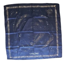 LANCOME Paris Scraf Square 21"X21" New Sealed Holiday ROSE & MOON & 🌟 STARS