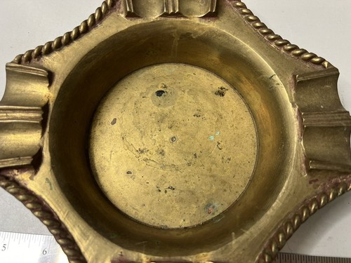 Heavy Solid Brass Square Cigar Ash Tray Made in India - Picture 10 of 15