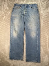 VTG Levis 501 Blue Jeans Tag 38x30 Fits 35x29 Made In USA Button Fly Denim 1993