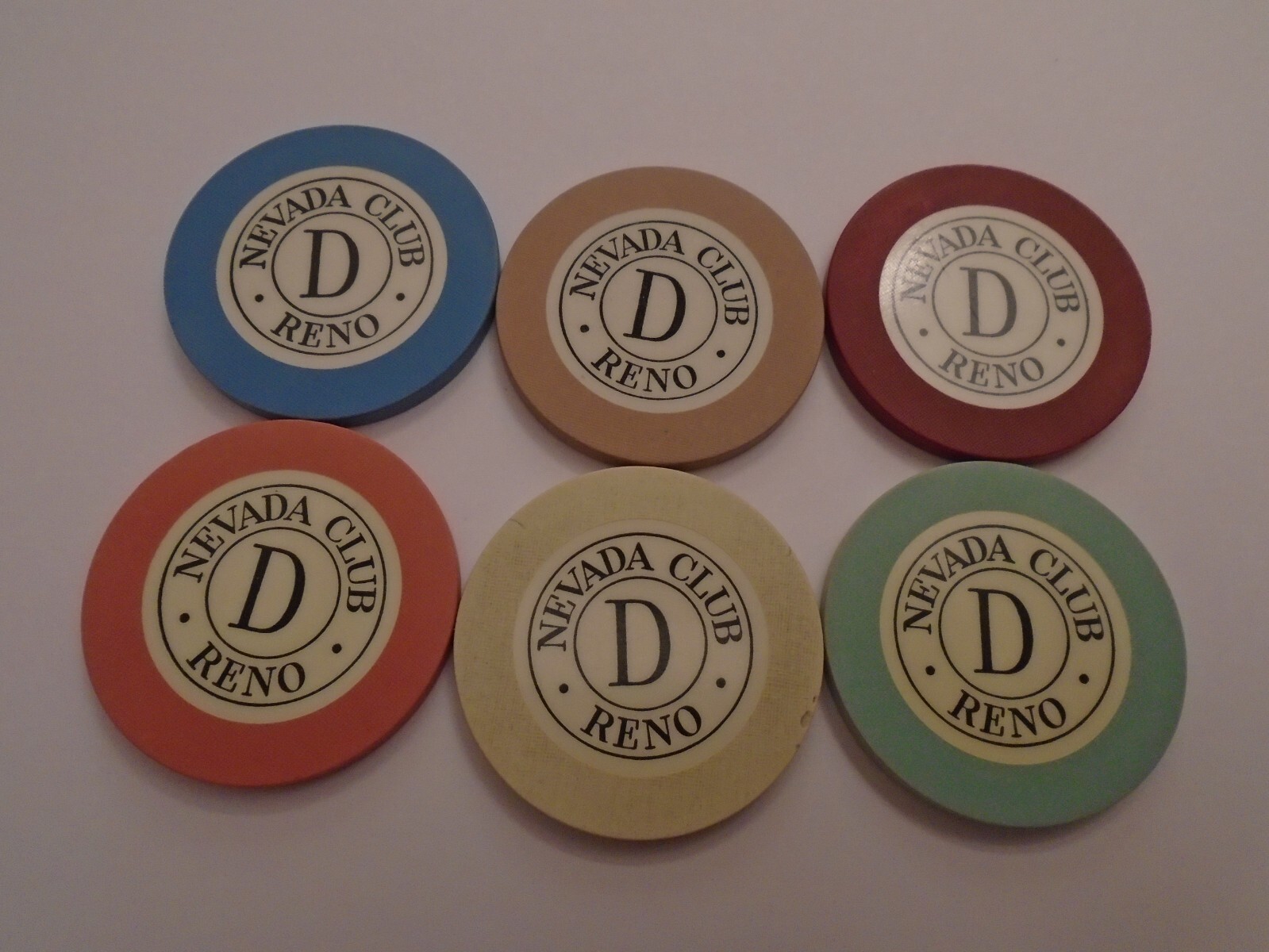 (6) ROULETTE NEVADA CLUB RENO NV Casino Chips eBay