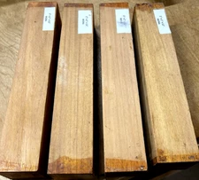 FOUR BEAUTIFUL EXOTIC KILN DRIED YELLOW MORA TURNING BLANKS 2" X 2" X 12"