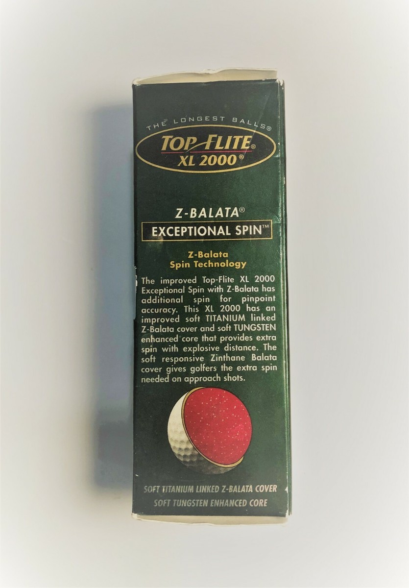 Vintage Spalding Top Flite XL2000 Golf Balls Z-Balata Cover Sleeve of 3 New
