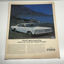 1966 Ford Galaxie 500 Xl White Car 1965 Vintage Print Ad Life Magazine