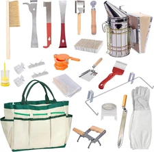 Beecastle Beekeeping Supplies 22PCS Beekeeping Tools Kit with Organizer Tote, Be