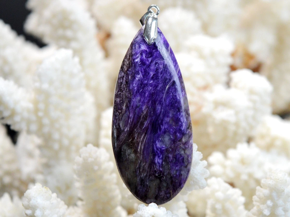 Anello Argento 925 Con Charoite Blu – Fatto A Mano In India, Taglia Unica