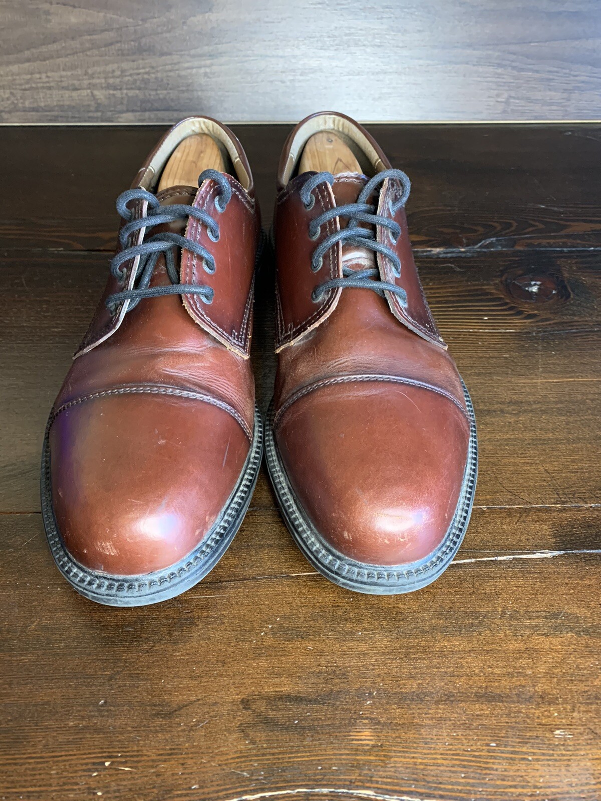 SAOLA Bass uomo scarpe da lavoro marrone pelle punta berretto 13 webster