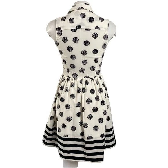 OFF WHITE Abito Alex + Alex a pois con bottoni bianchi e neri con bottoni oro abito Si