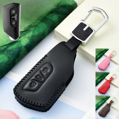 Genuine Leather Car Key Case Cover For VW Octavia Golf 8 GTD Mk8 ID.3 ID.4 Ateca
