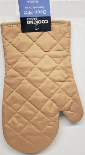 Fabric Printed Reversible Kitchen Oven Mitt (12") SOLID BEIGE COLOR, CB - Picture 1 of 6