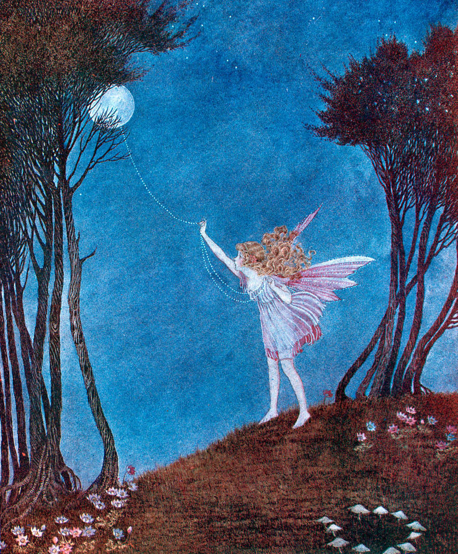 Ida Rentoul Outhwaite Fairy roping the moon vintage art | eBay
