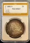 1882 S Morgan Silver Dollar Slabbed HIGH Grade Proof-Like Details TONED!