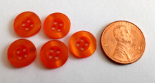 5/pcs Buttons small Size Diameter 7/16" 12mm Orange 4 Holes