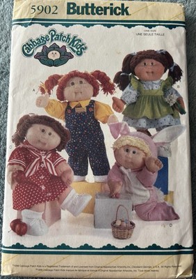 Cabbage Patch Kids Clothing Pattern Butterick 5902 Uncut Factory Folded.