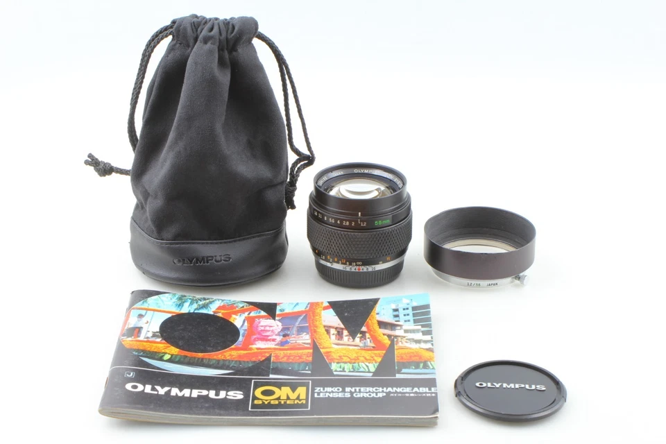【Almost MINT w/ Hood】 Olympus OM-System G.Zuiko Auto-S 55mm F1.2 Lens From Japan - Image 2 of 4