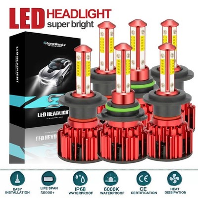 Combo H7 H7 9006 LED Headlight High Low Beam+ Fog Light Bulbs Kit 6500K White