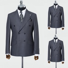 Formal Men's 2PCS Suits Navy Business Evening Dinner Party Tuxedos Workwear Coat