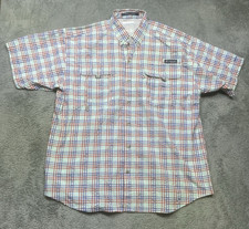 Columbia Shirt Mens M Multi Plaid Super Bahama Outdoors PFG Fishing Omni-Shade