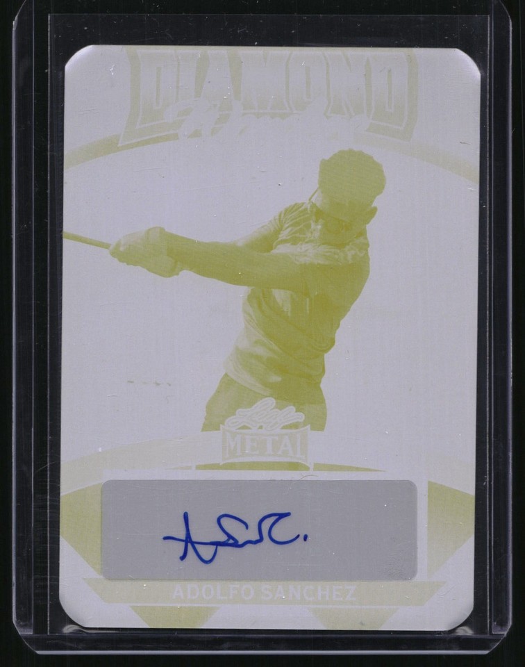 2024 Leaf Metal Yellow Plate #DW-AS2 Sanchez Auto 1/1