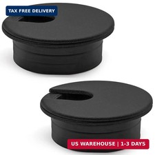 2 Pcs Black Desk Cord Grommet 1-1/2 Inch