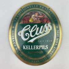 Zapfhahnschild "Cluss Kellerpils" aus Metall - Bier Brauerei Heilbronn