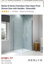 Merlyn Series 8 SHOWER Screen 8mm  1000mm wide.