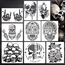 Skull Stencil for Painting Wood Burning Skull Stencils 12"