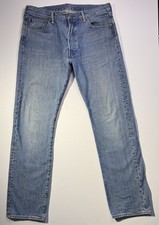 Levi  s 501 Jeans Men  s 36x34 Medium Wash Button Fly Straight Leg Blue Denim