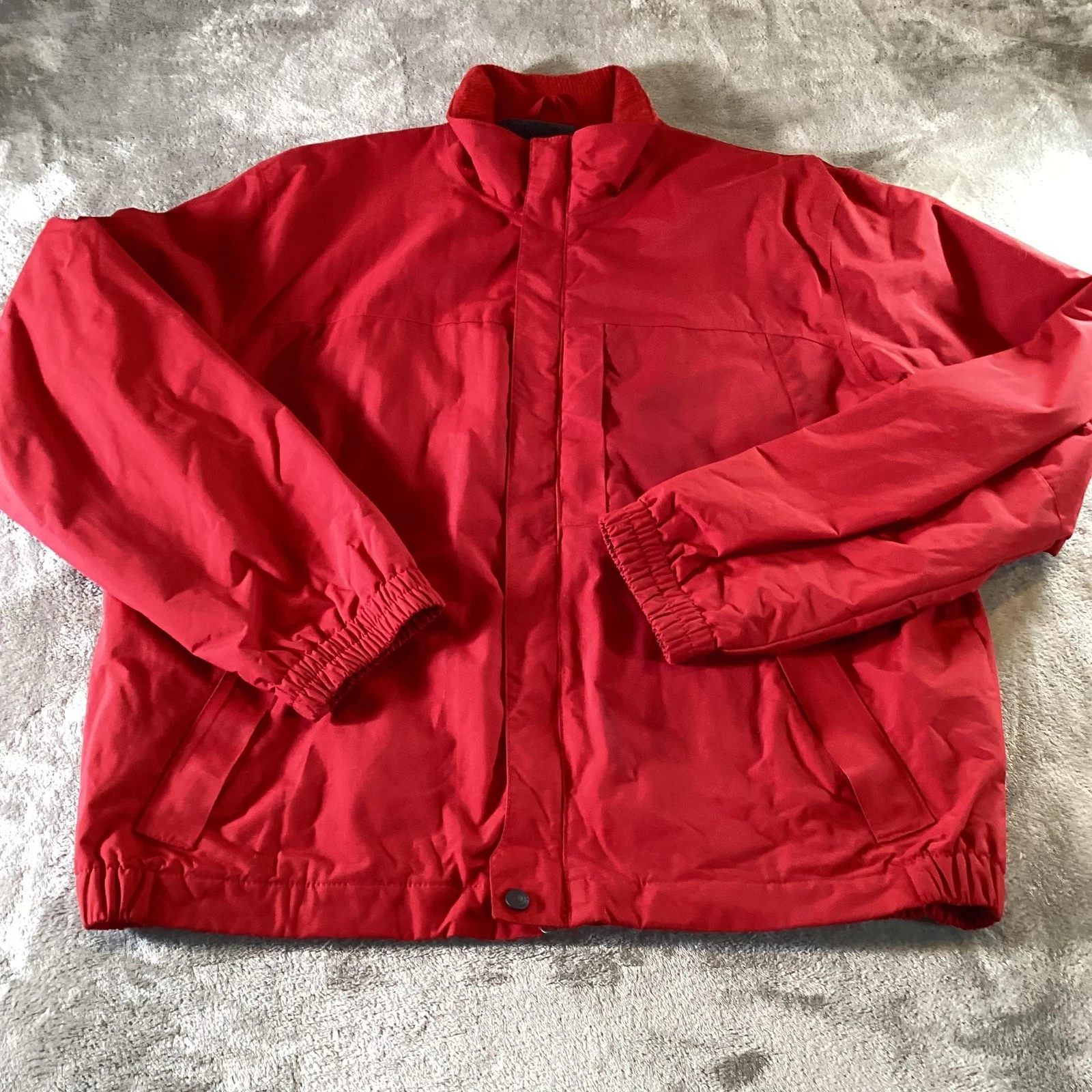 Eddie Bauer Jacket Mens Large Red WeatherEdge Waterproof Full Zip Outdoor Coat