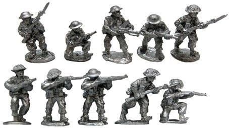 Боец Второй мировой войны: #15 Британский металлический солдат Minis DVG 036O