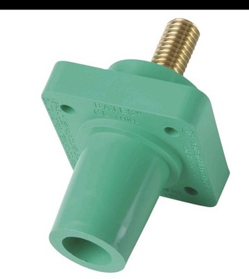 Pass & Seymour PS40FRSBG 400A 600V Female Cam Threaded Stud Panel Mount Green 