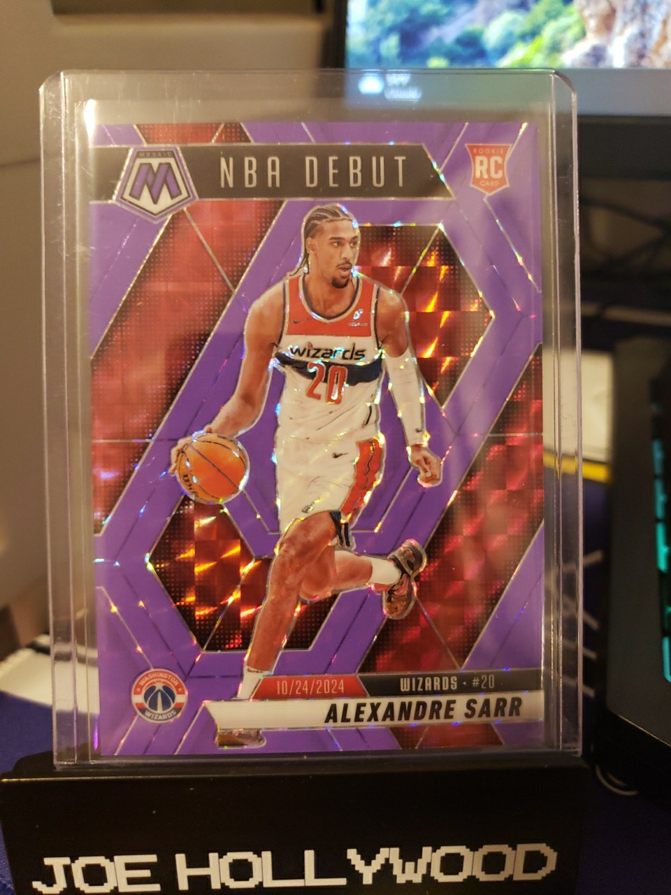 2024-25 Panini Mosaic Alexandre Sarr #254 RC NBA Debut Fluorescent Purple /249