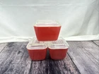 Vtg Pyrex Red 501-B Small Refrigerator Dish w/lid 1.5 cup Clean  Red Set Of 3