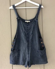 Ripcurl Romper Medium Gauzy Textured Sleeveless Blue Cotton Surf Beach Vacation