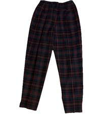 Vintage Pendleton Wool Plaid Pants Women  s 8 Green Blue Red Tartan Lined USA EUC