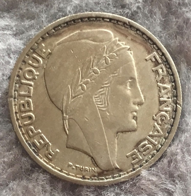 1949 Algeria 50 Francs, Copper/Nickel. light circulation, fields look great.
