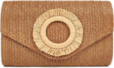 Women's Straw Clutch Purse - Versatile Summer Beach and Evening Handbag