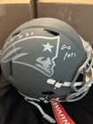 Treveyon Henderson Signed New England Patriots Slate W/ Inscr. Authentic Helmet